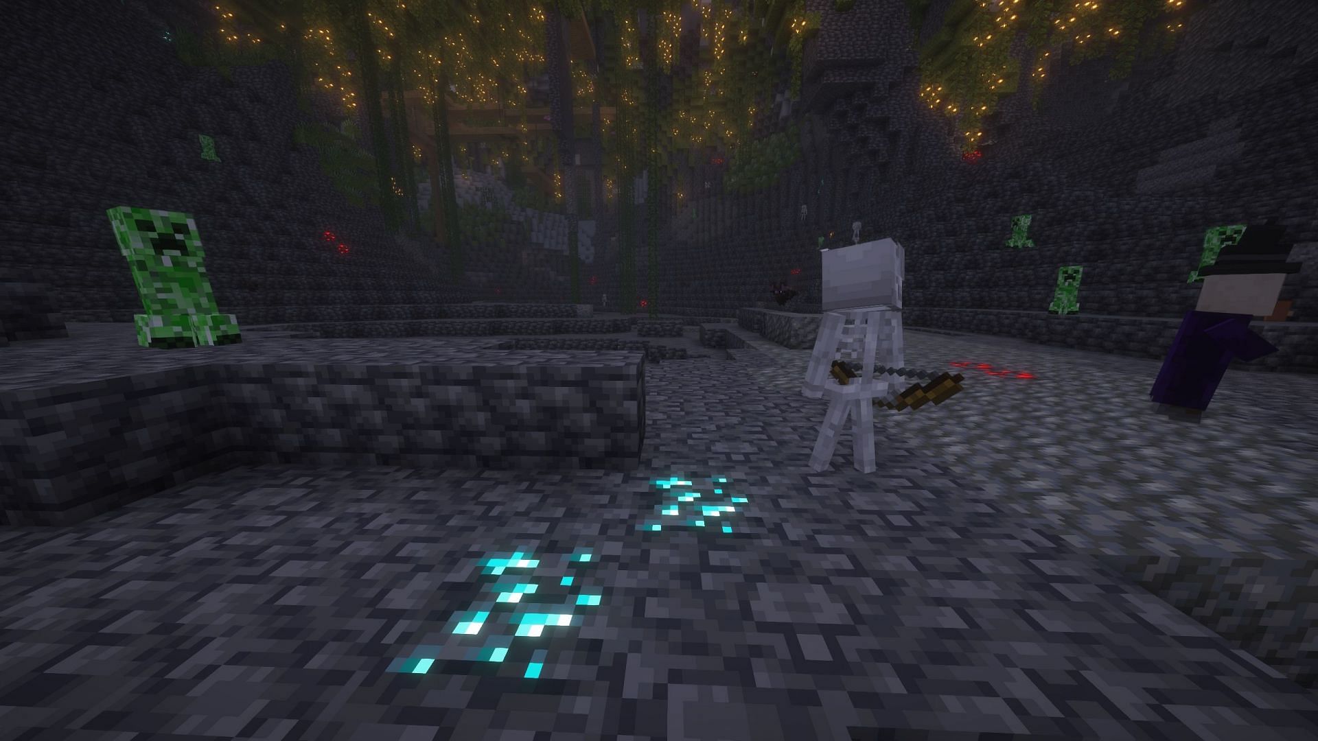 Players should first focus on killing and spawn-proofing caves before finding diamonds (Image via Sportskeeda Gaming || Mojang Studios)
